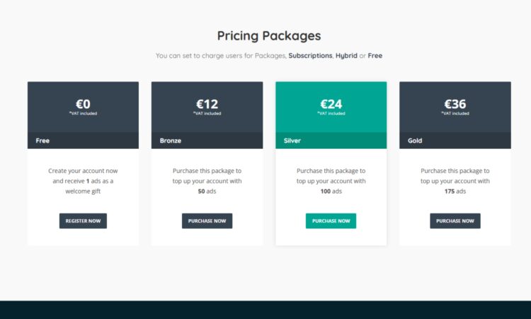 TheMarket Pricing Packages: Free vs. Premium Listings