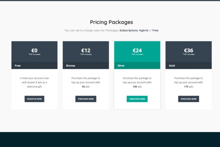 TheMarket Pricing Packages: Free vs. Premium Listings